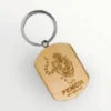 Personalized Wooden Oval Keychain with Engraving - PWK020